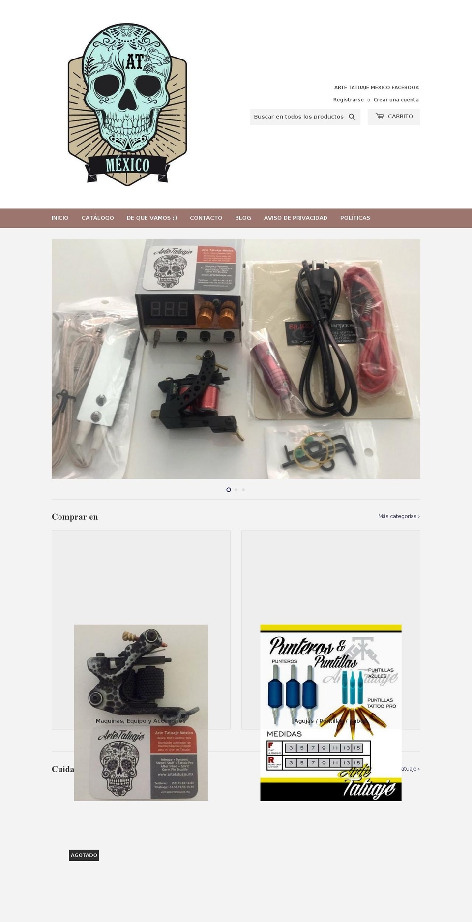 artetatuajemexico.com — Shopify storefront screenshot