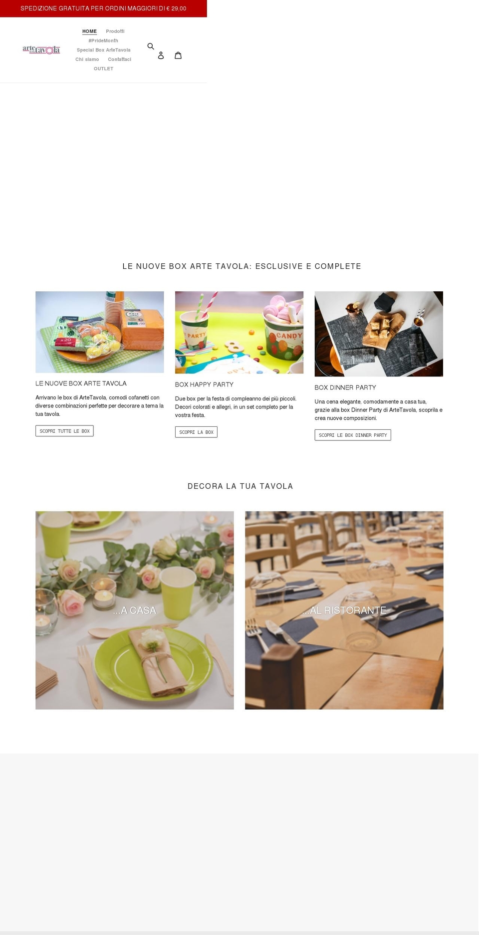 artetavola.it shopify website screenshot