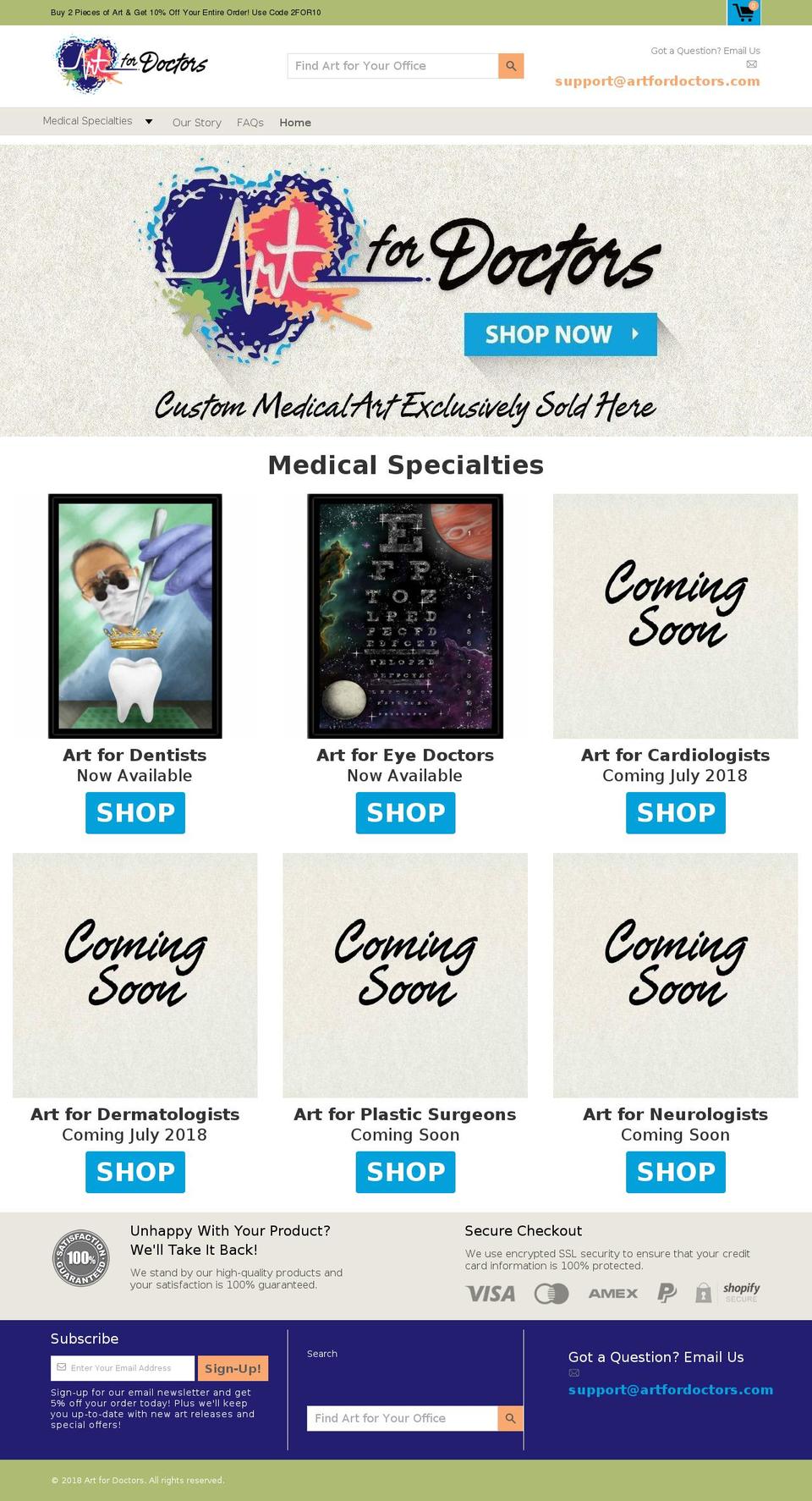 artfordoctors.com — Shopify storefront screenshot