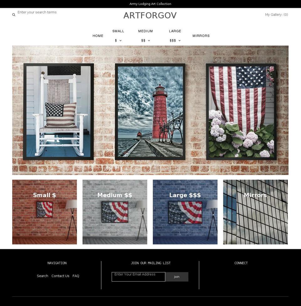 artforgov.com shopify website screenshot