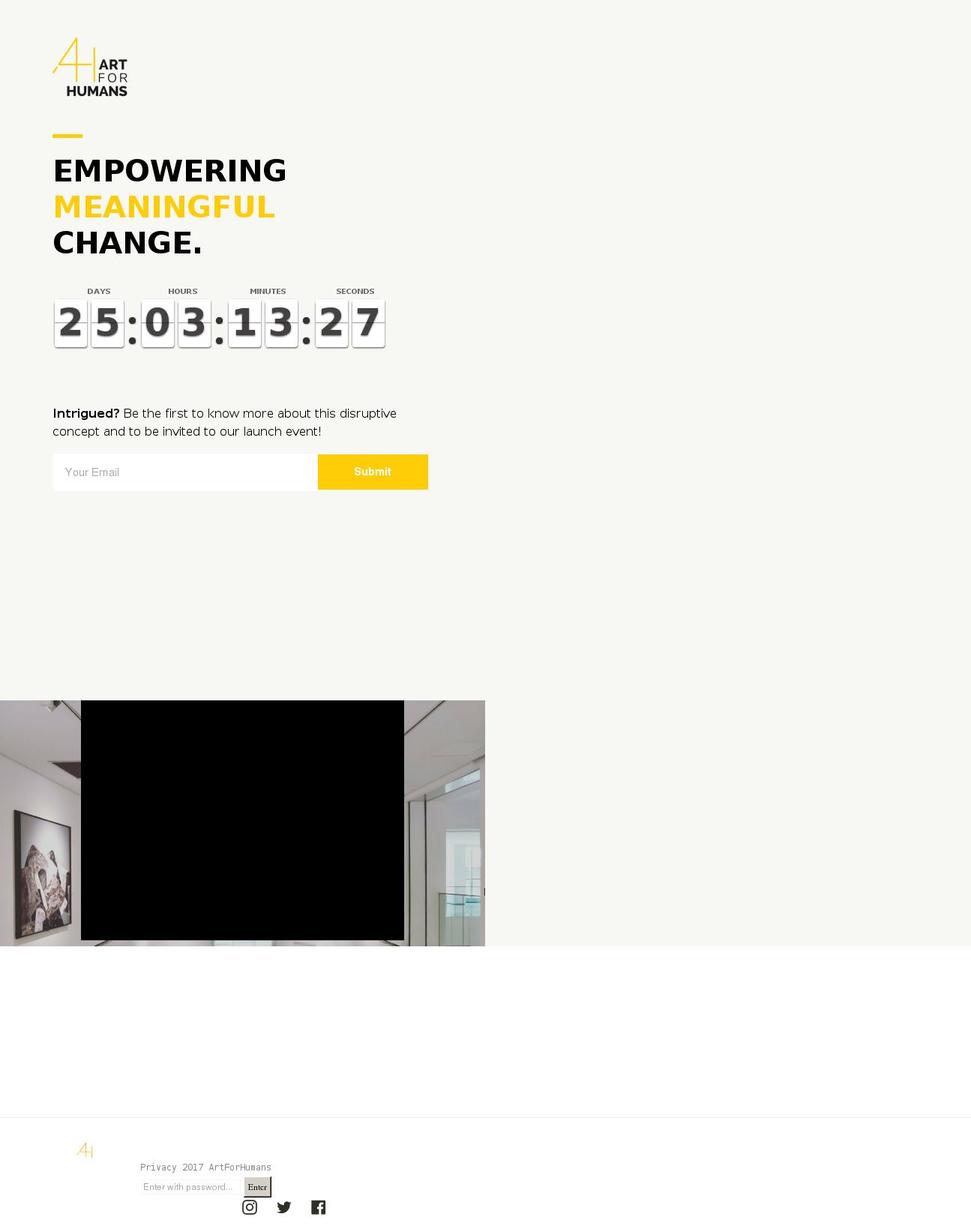 artforhumans.org shopify website screenshot
