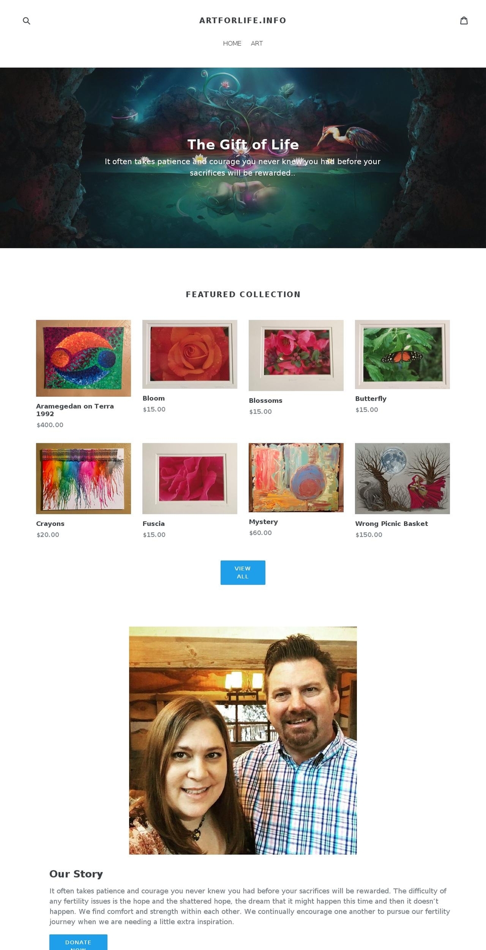 artforlife.info shopify website screenshot