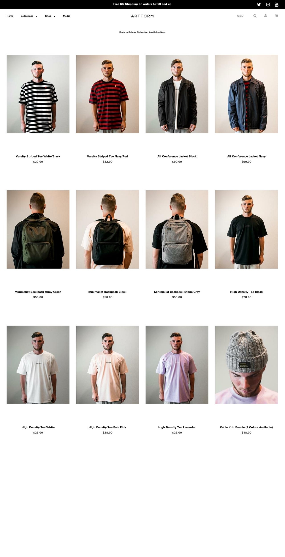 artformapparel.com shopify website screenshot