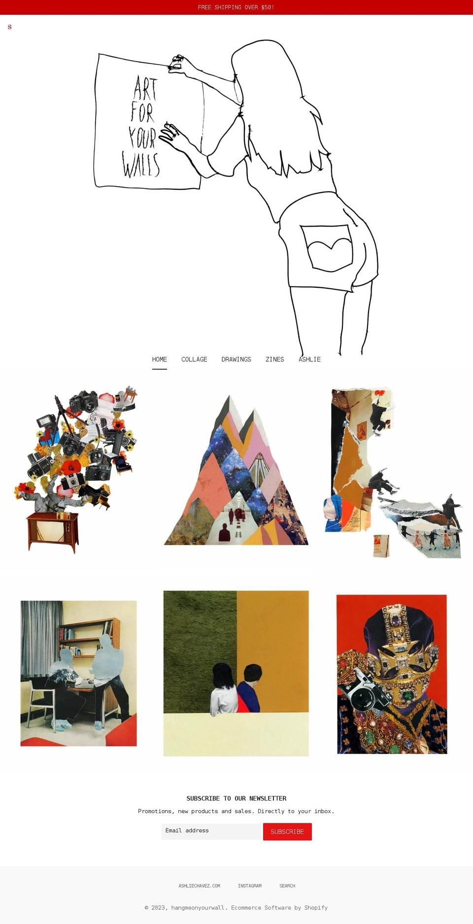 artforyourwalls.org shopify website screenshot