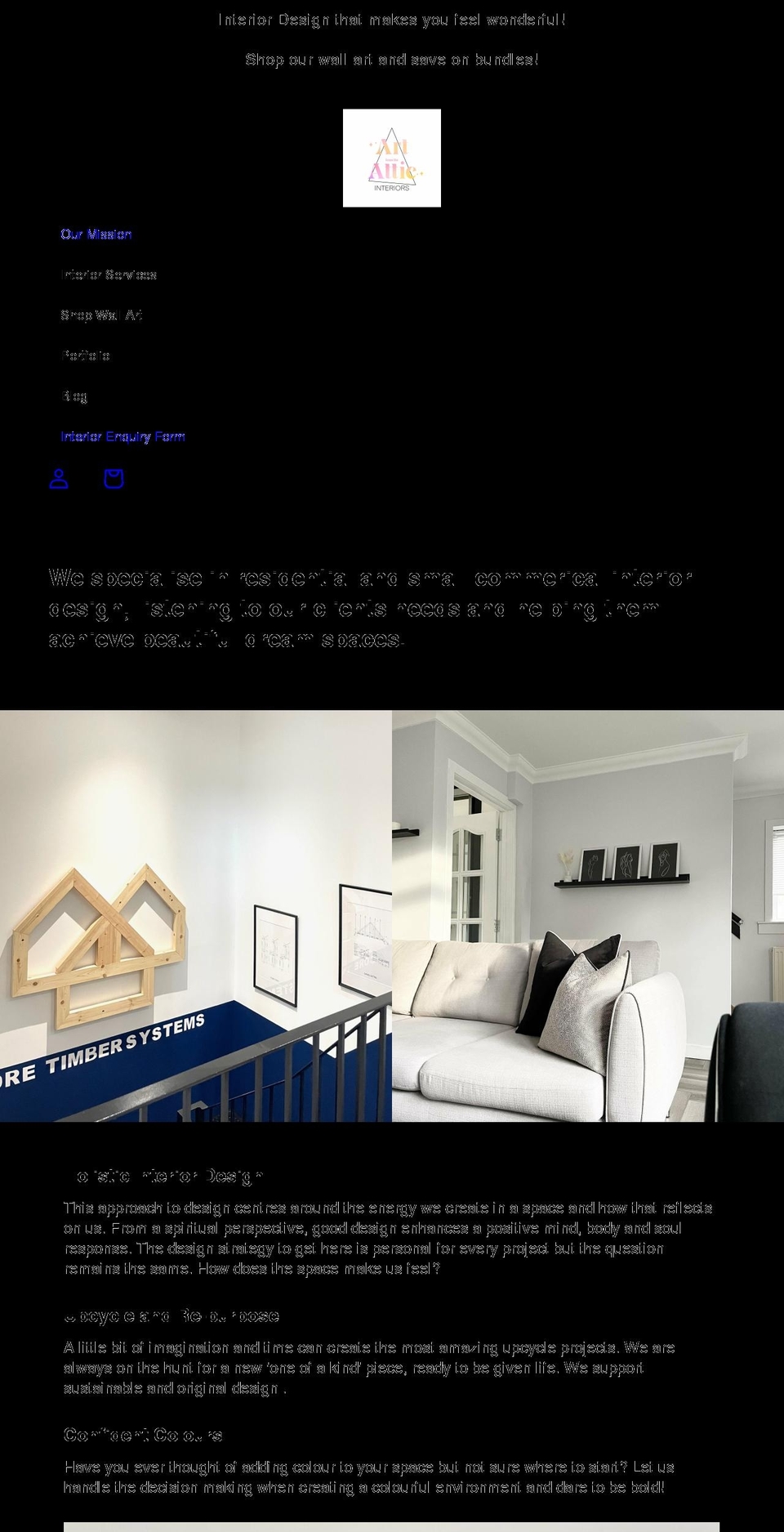 artfromtheattic.co.uk shopify website screenshot