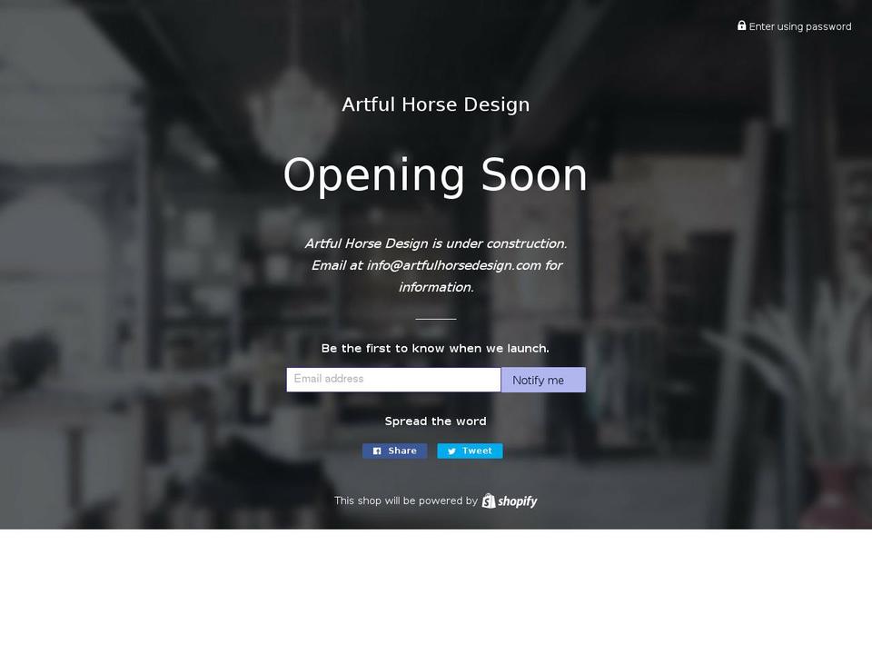 artfulhorsedesign.com — Shopify storefront screenshot