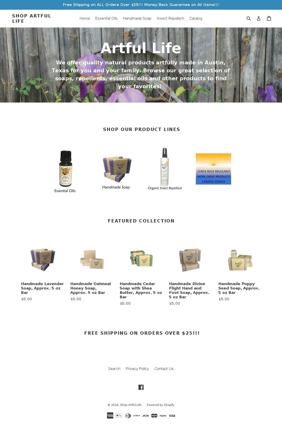 artfullife.net shopify website screenshot