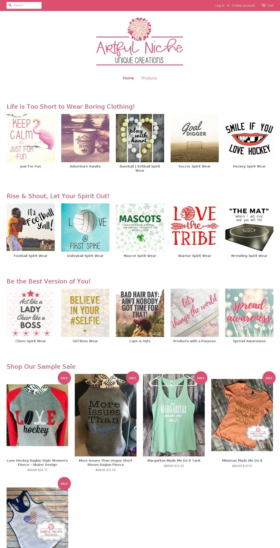artfulniche.com shopify website screenshot