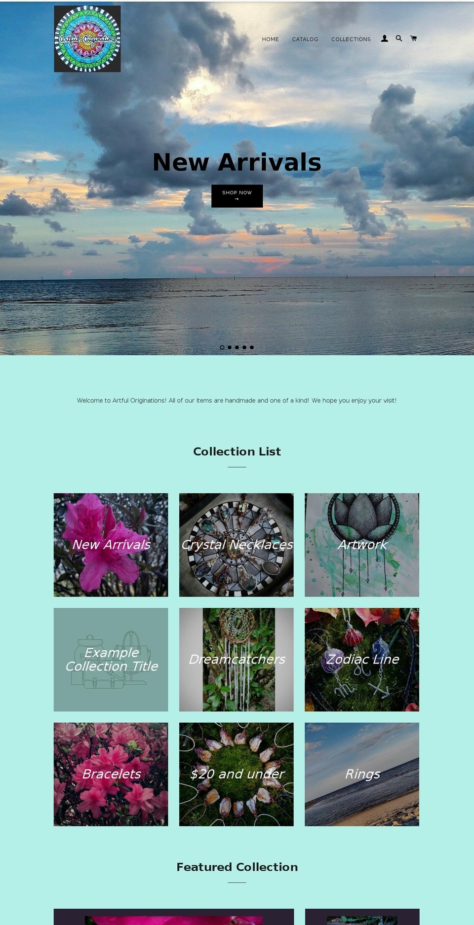 artfuloriginations.com shopify website screenshot