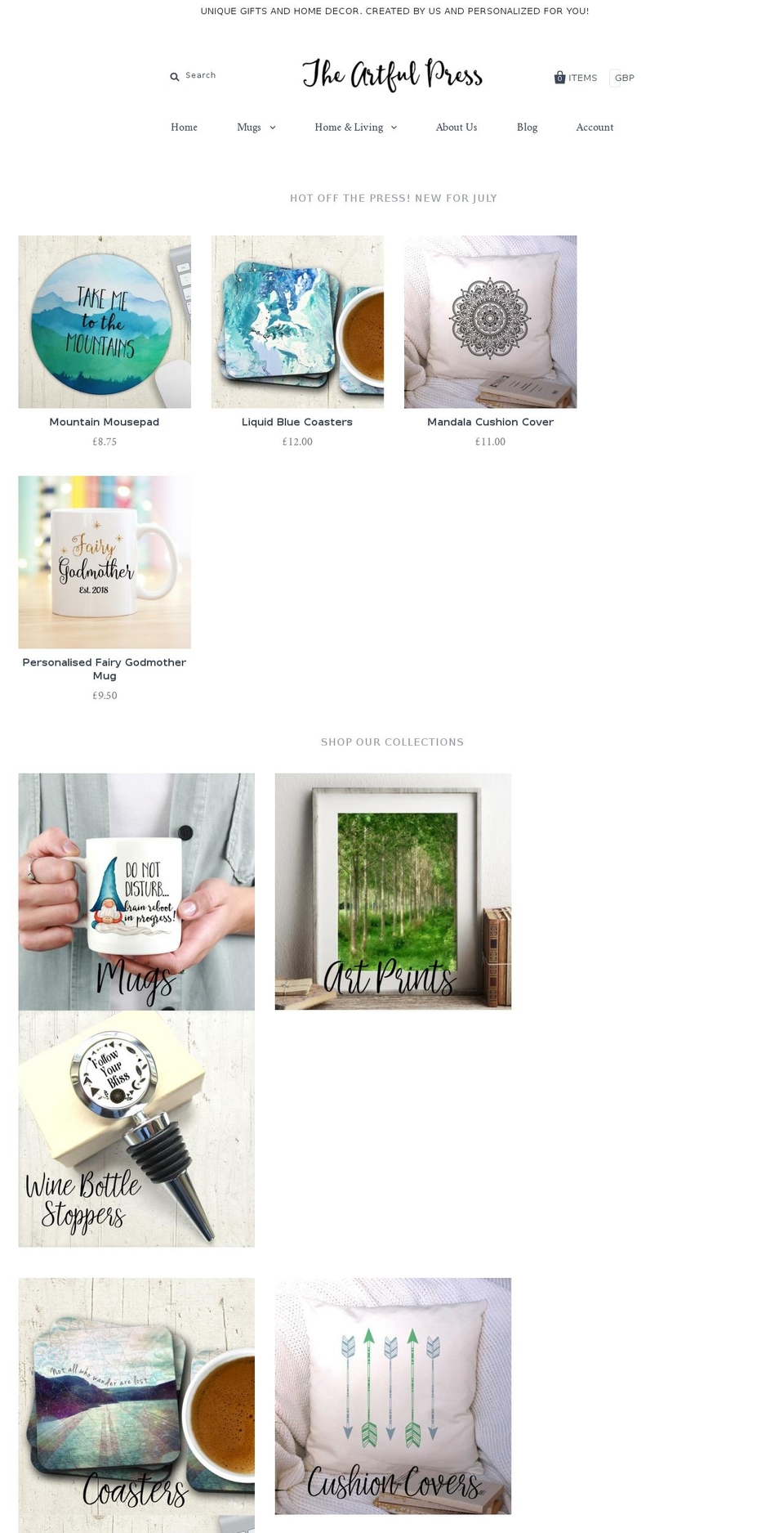artfulpress.com — Shopify storefront screenshot