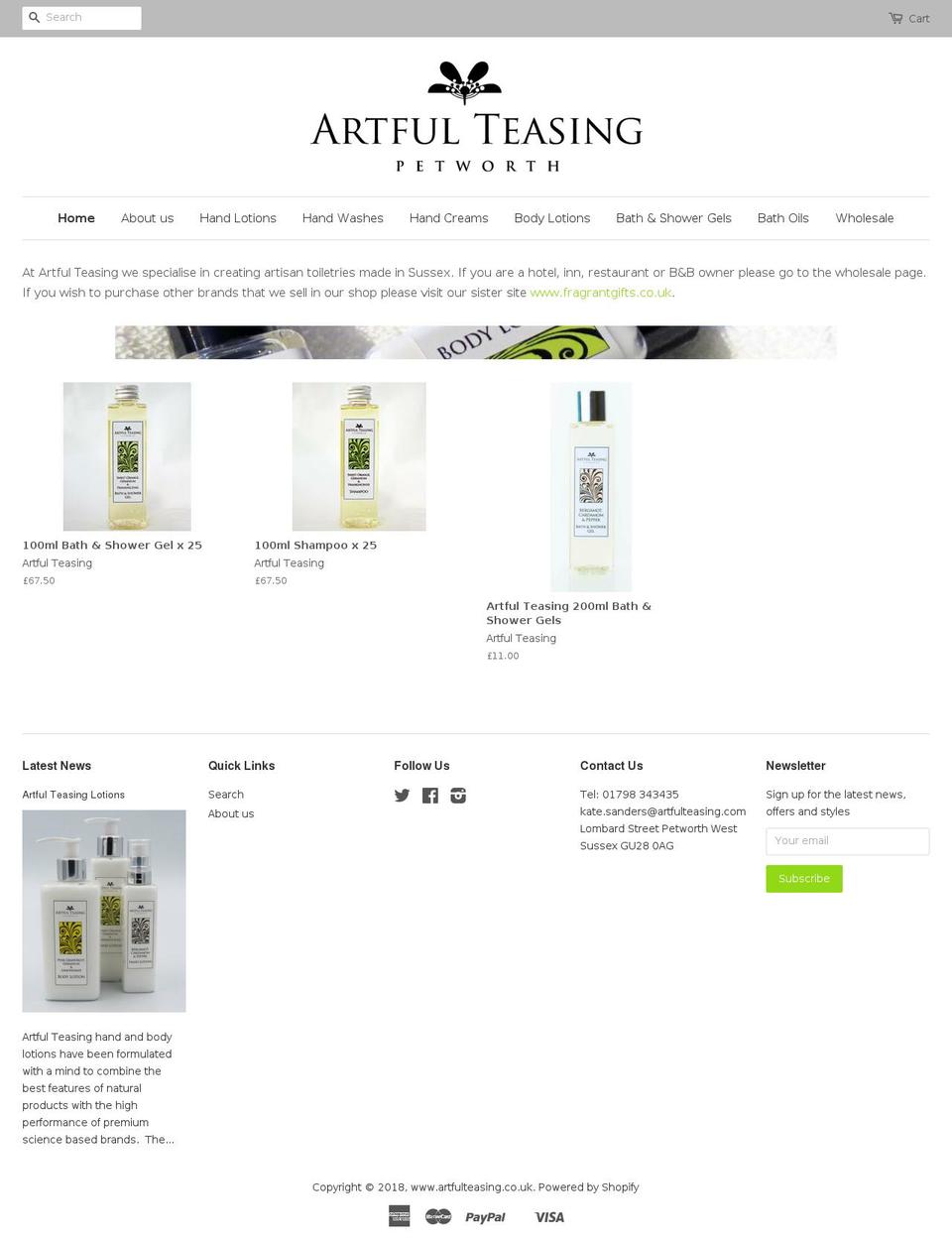 artfulteasing.com — Shopify storefront screenshot