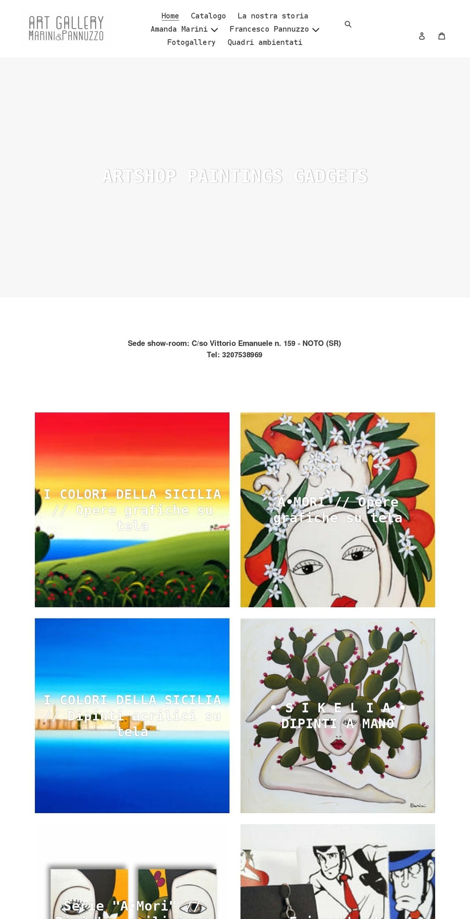 artgallerymarinipannuzzo.com shopify website screenshot