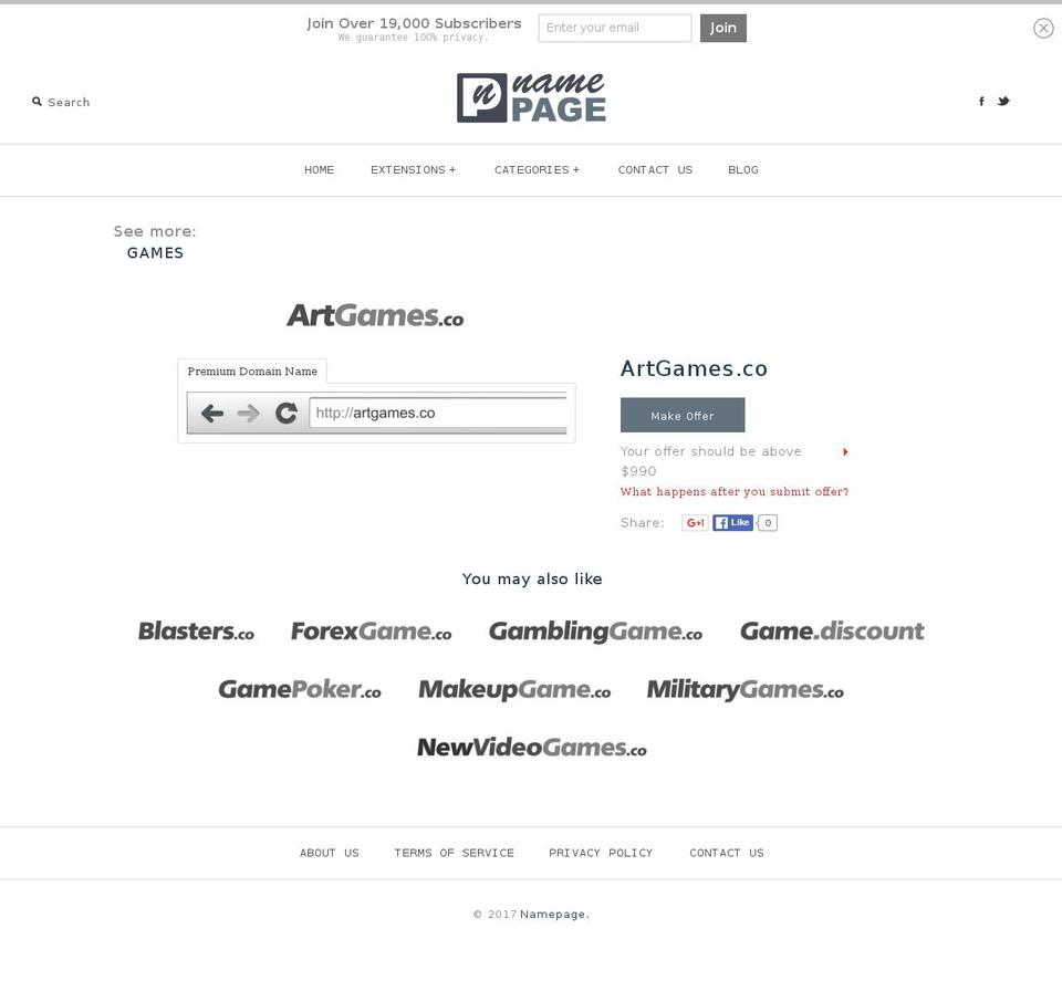 artgames.co shopify website screenshot