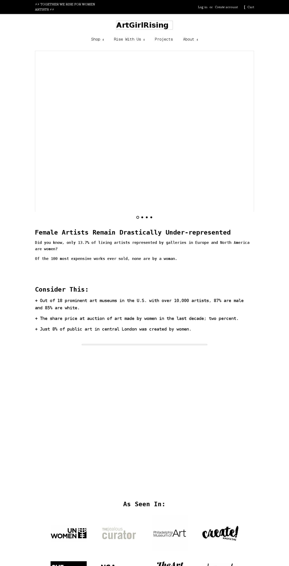 artgirlrising.com — Shopify storefront screenshot