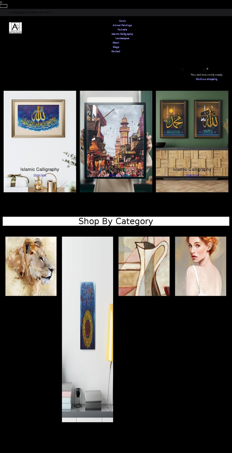 artgleann.com shopify website screenshot