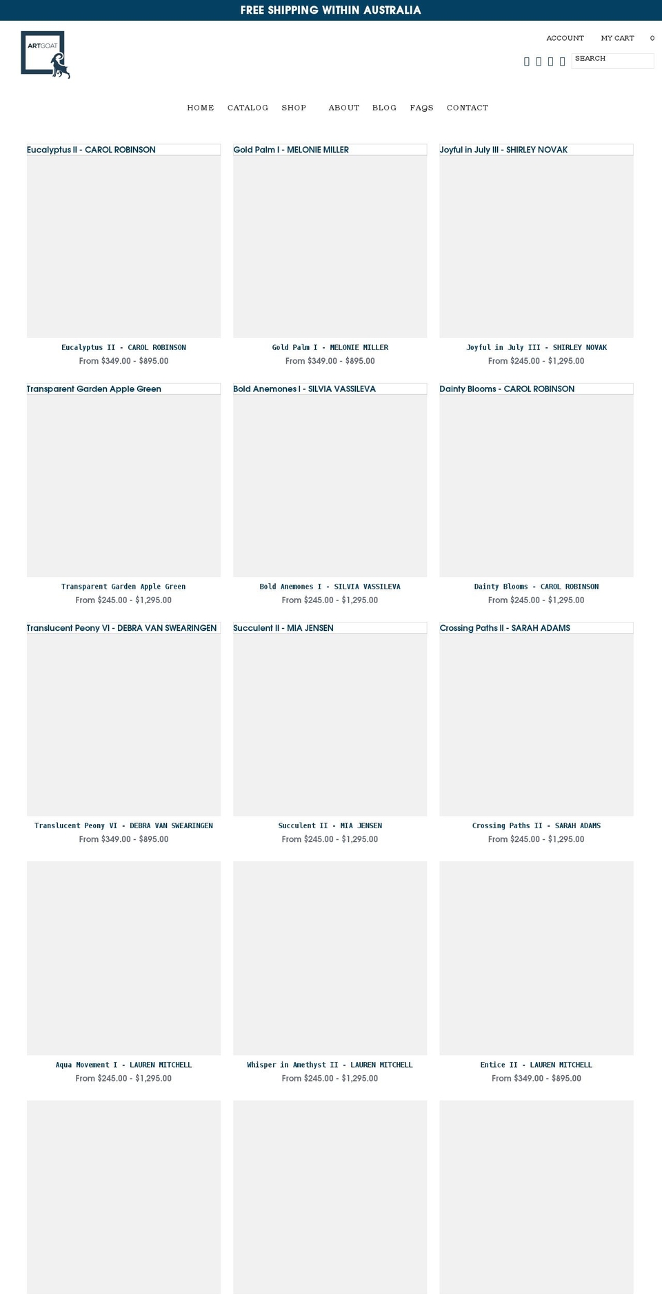 artgoat.com.au shopify website screenshot