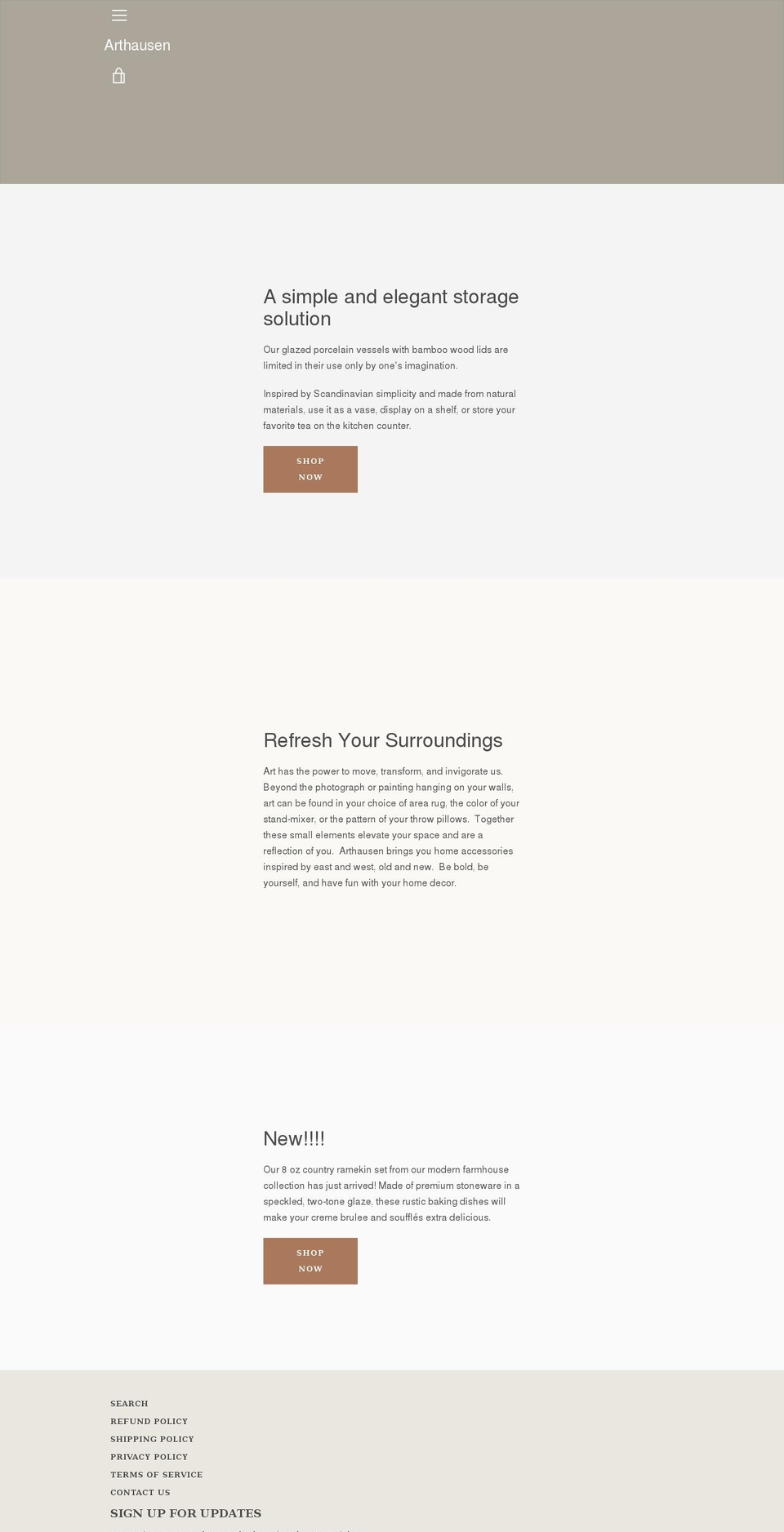 arthausen.com shopify website screenshot