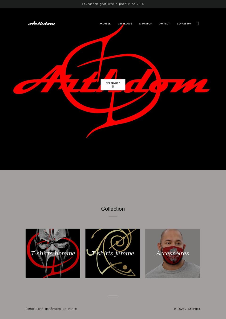 arthdom.com shopify website screenshot