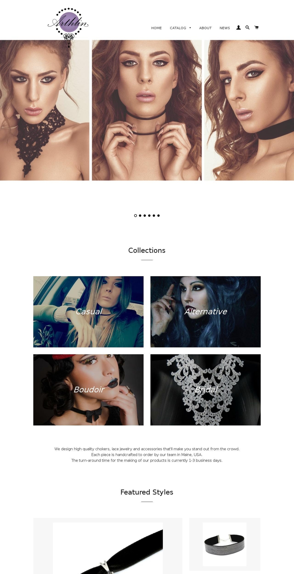 arthlin.com shopify website screenshot