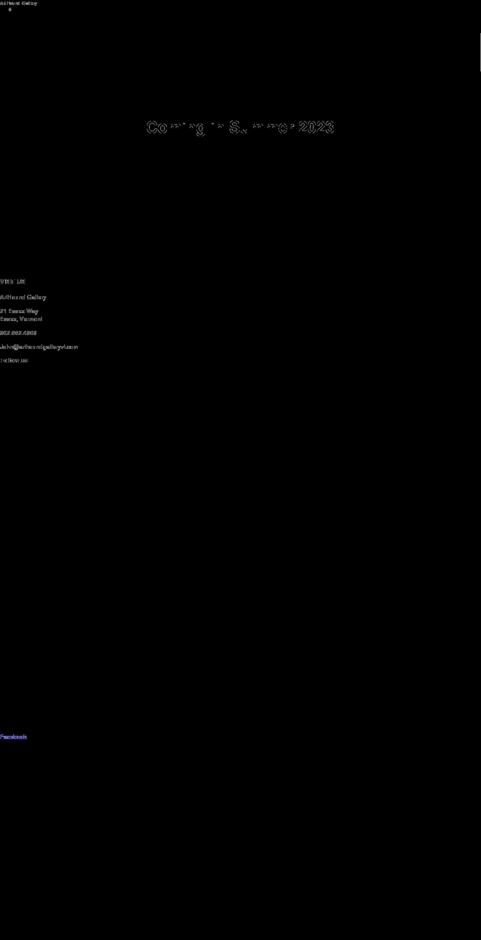 arthoundgalleryvt.com shopify website screenshot