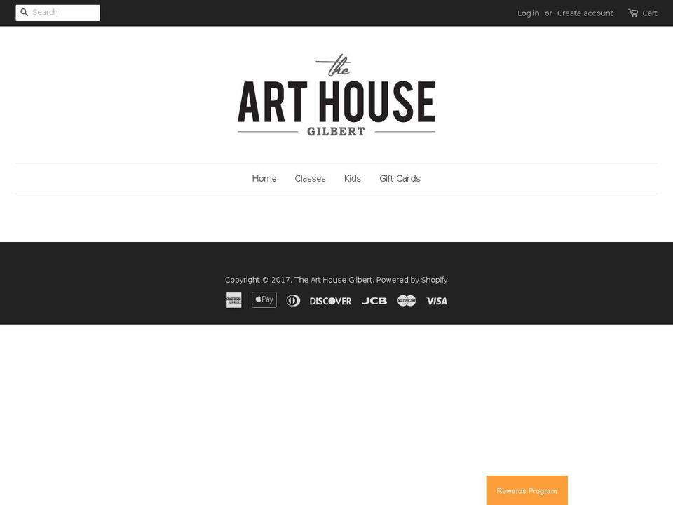 arthouseclasses.com shopify website screenshot