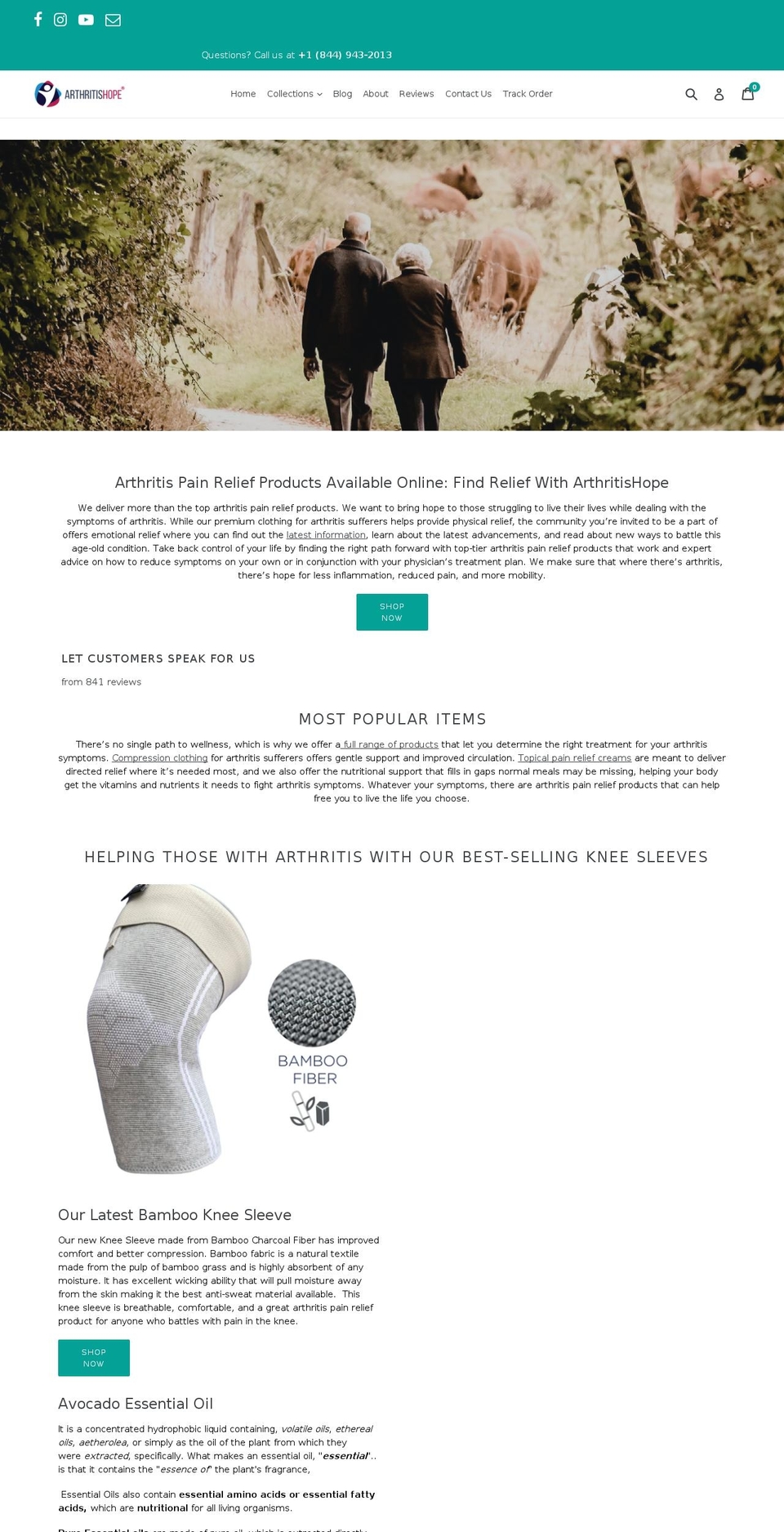 arthritishope.org shopify website screenshot