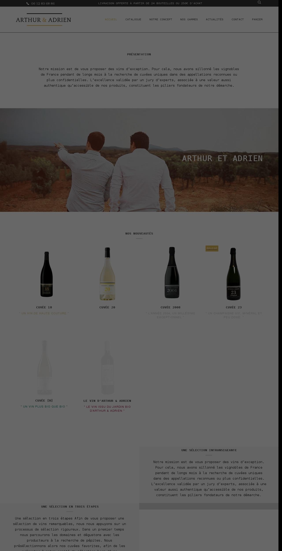 arthuretadrien.fr shopify website screenshot