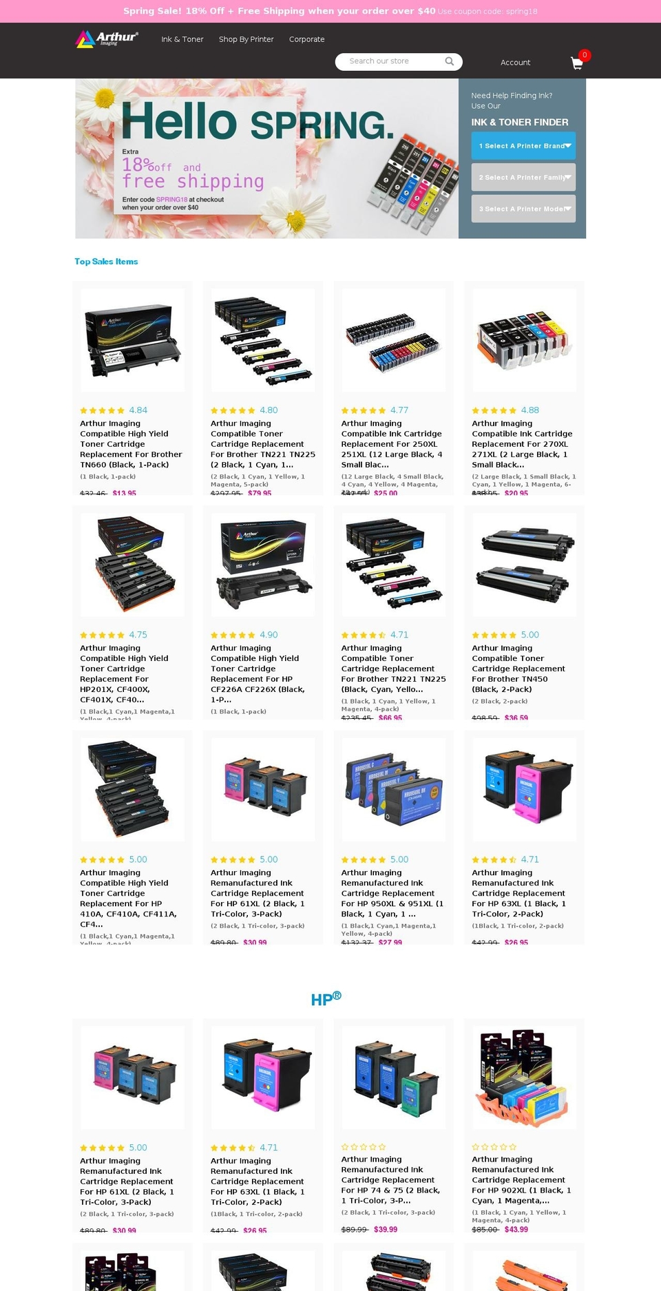 arthurimaging.com shopify website screenshot