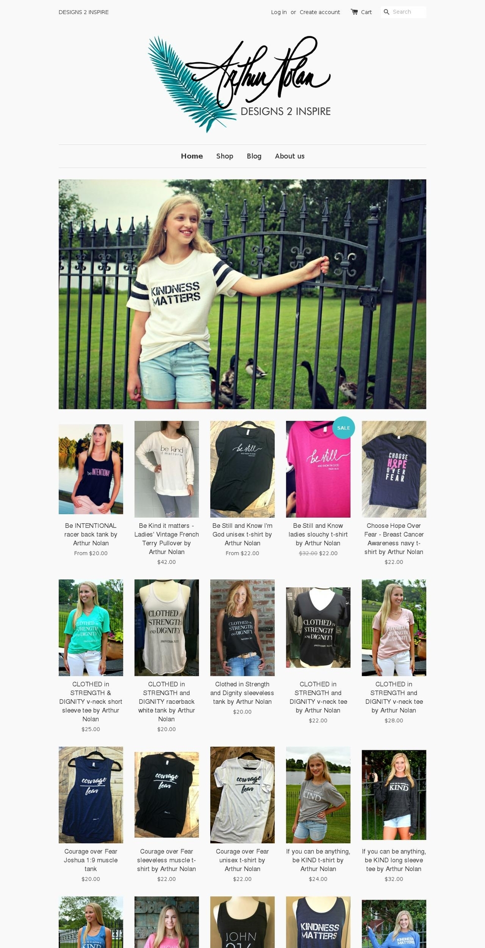 arthurnolan.com — Shopify storefront screenshot