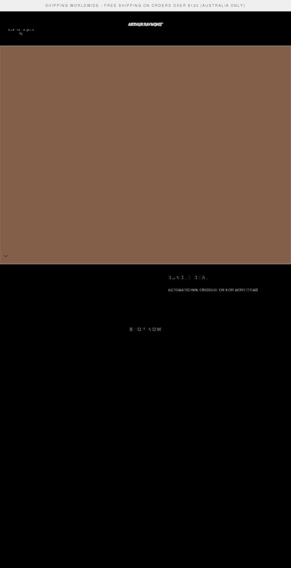 arthurraymond.com shopify website screenshot