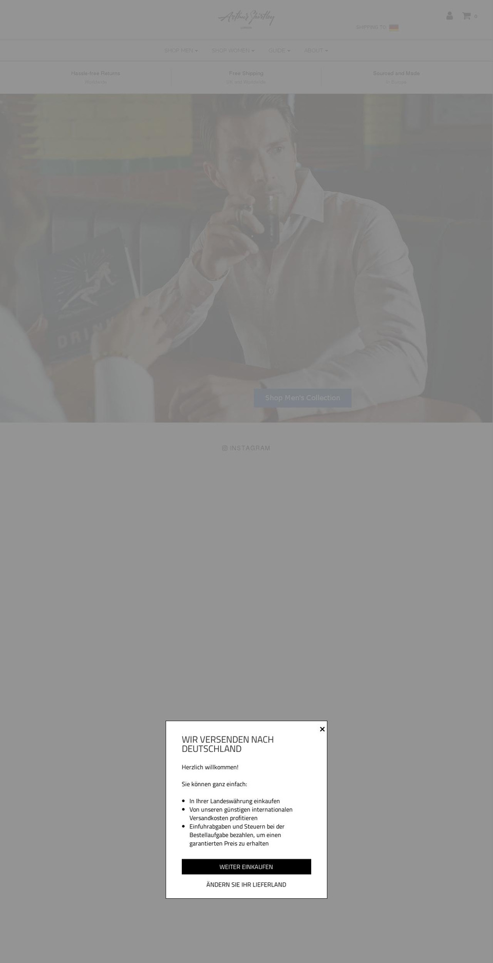 arthurshirtley.com — Shopify storefront screenshot