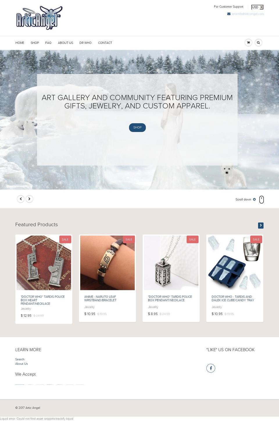 articangel.com shopify website screenshot