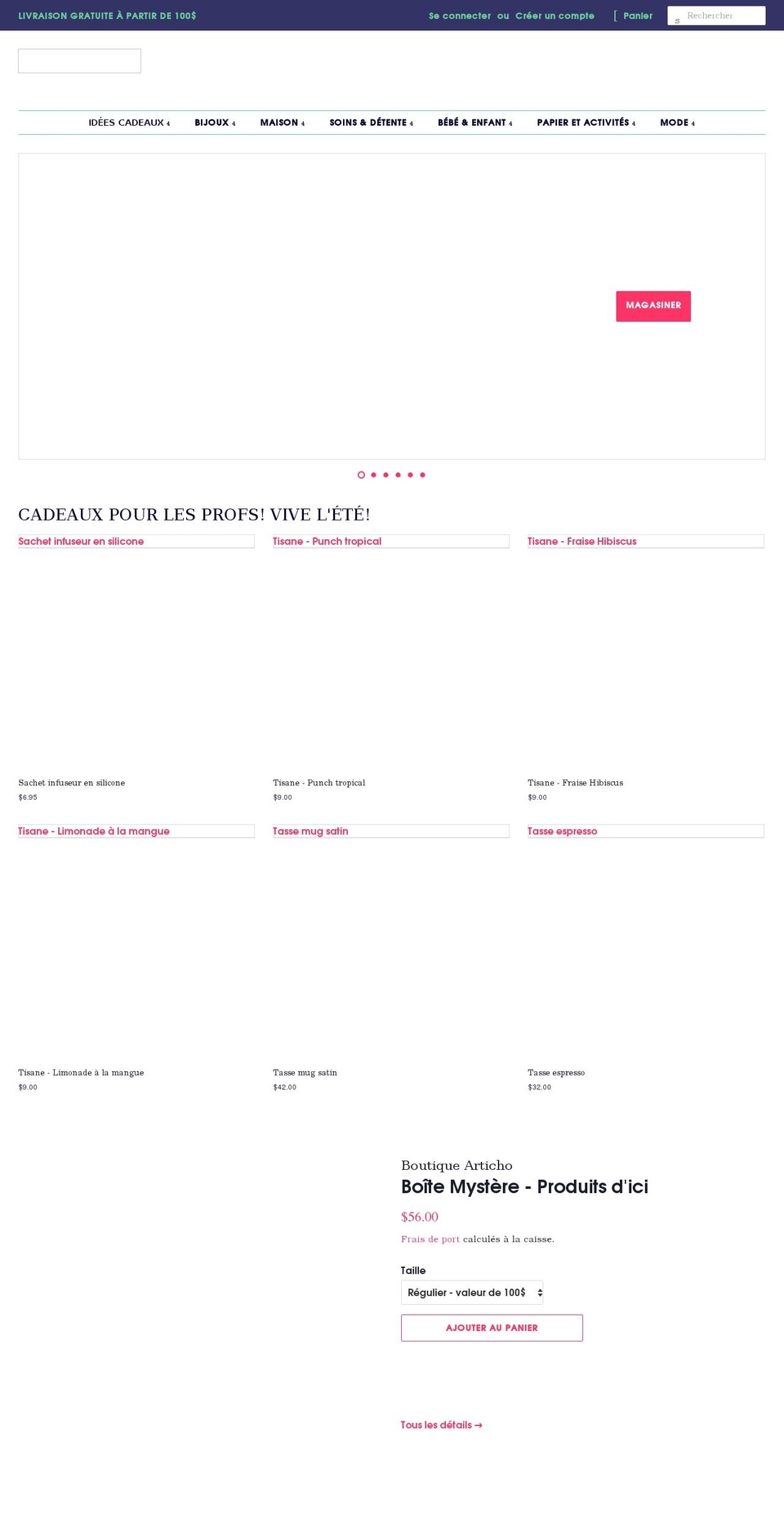 articho.ca shopify website screenshot