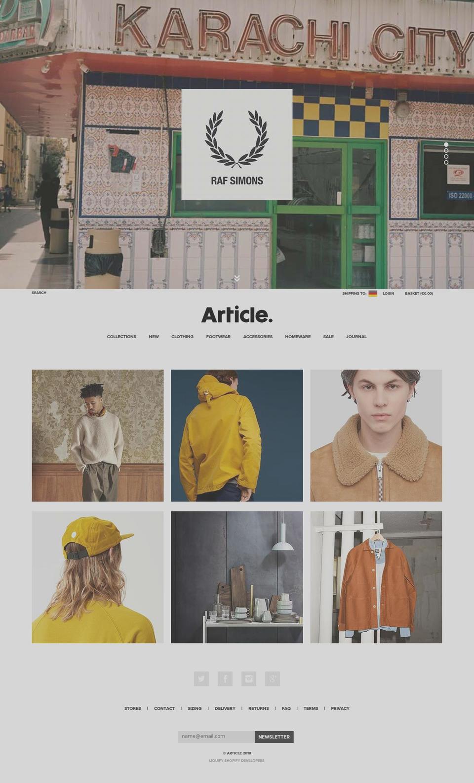 article-london.com shopify website screenshot