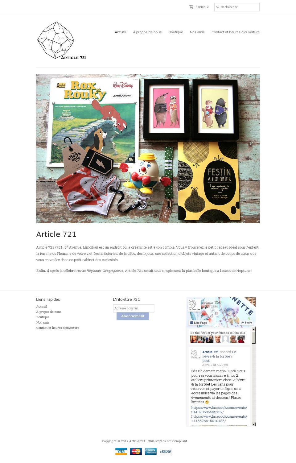 article721.com shopify website screenshot