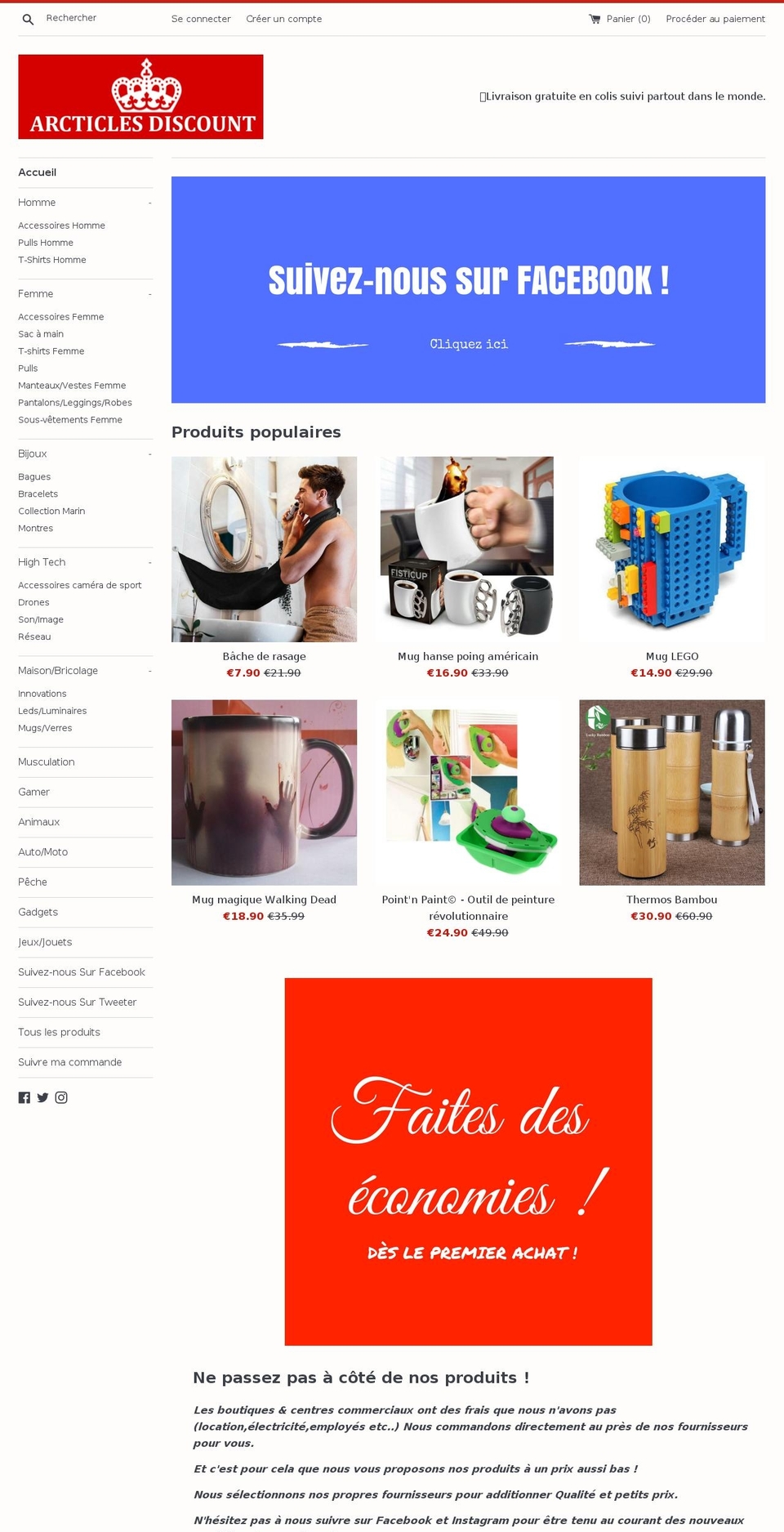 articles-discountshop.com shopify website screenshot