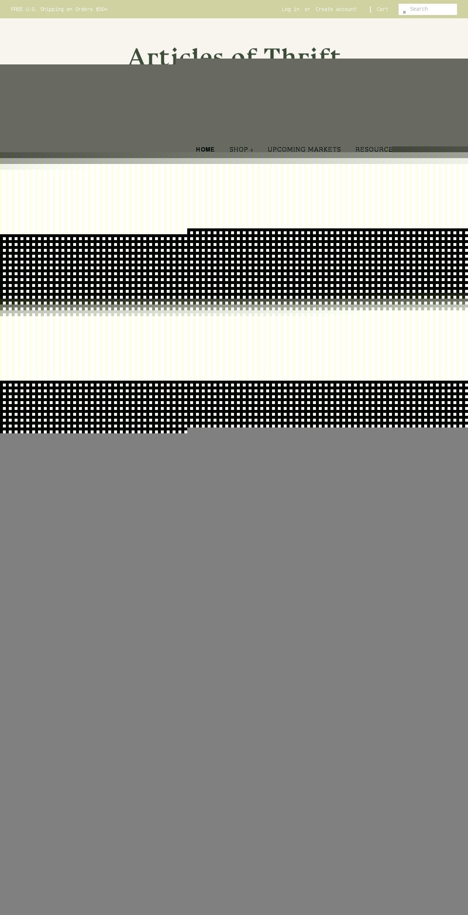 articlesofthrift.com shopify website screenshot