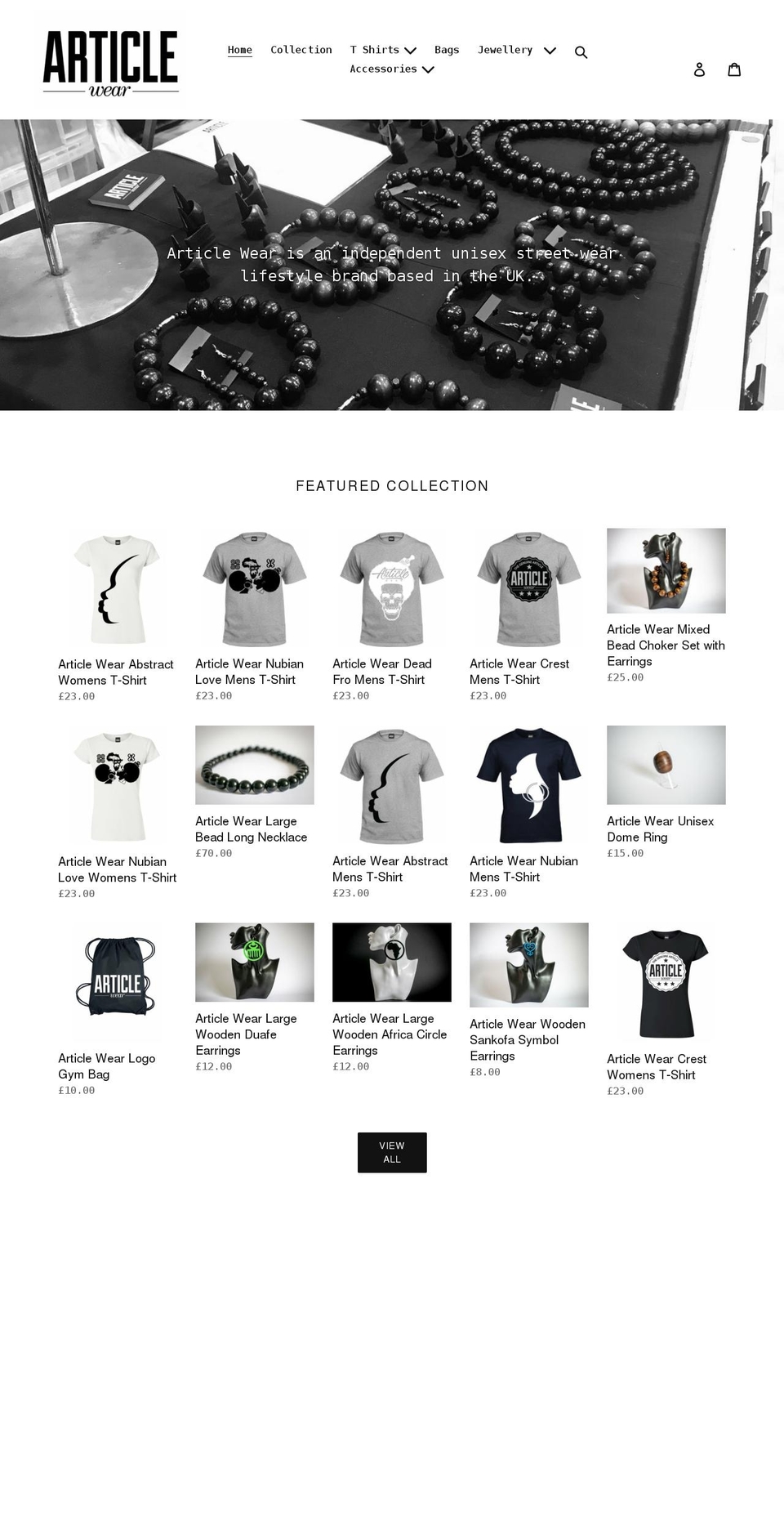 articlewear.com shopify website screenshot