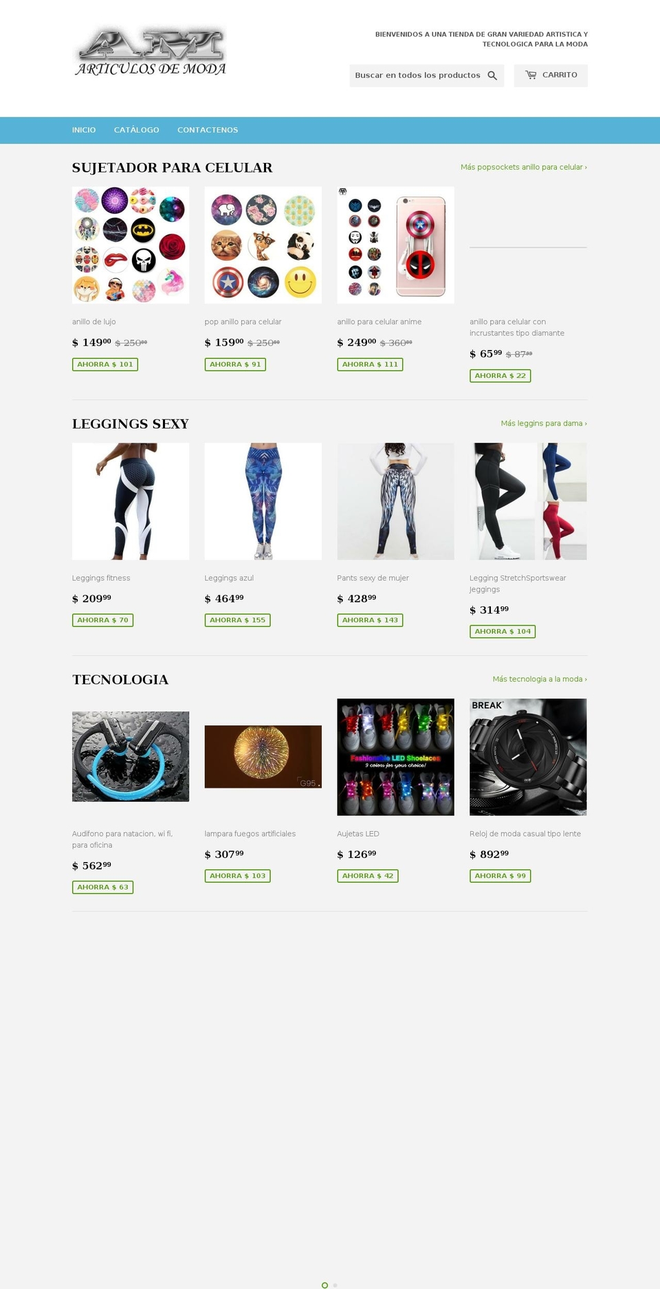 articulosdemoda.com — Shopify storefront screenshot
