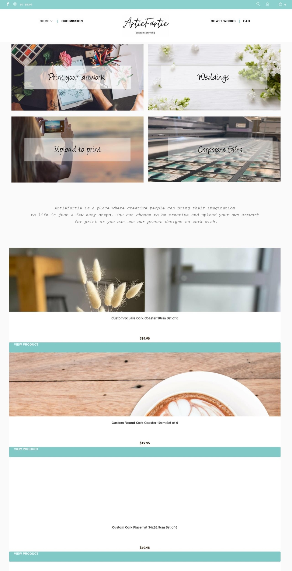 artiefartie.com shopify website screenshot