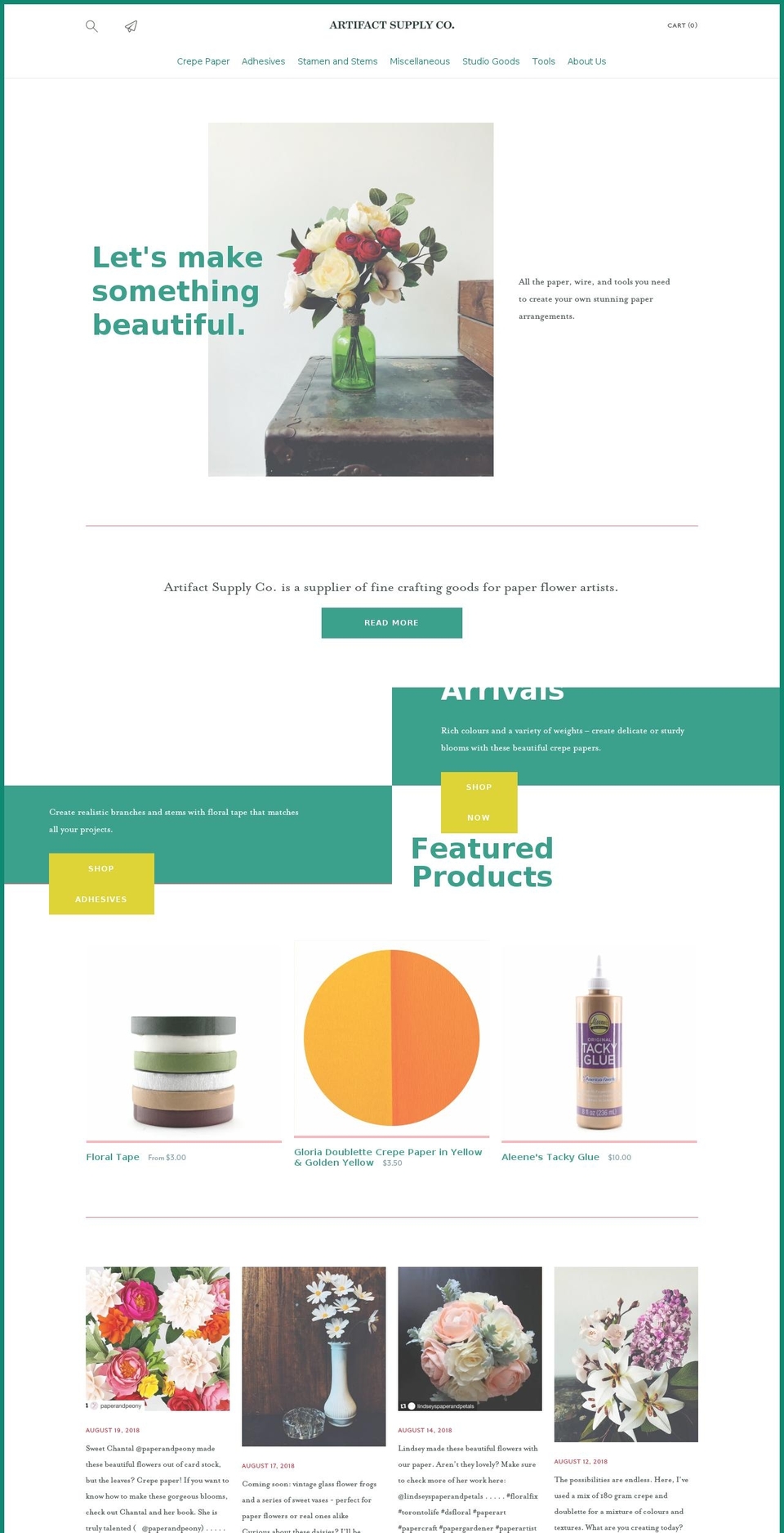 artifactsupplyco.com — Shopify storefront screenshot