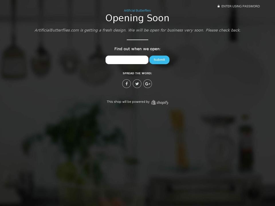 artificialbutterflies.com — Shopify storefront screenshot
