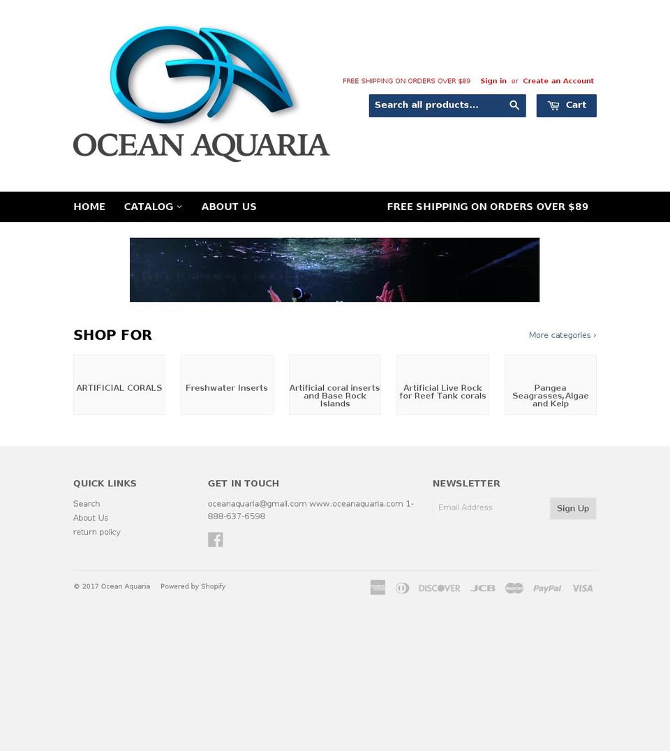 artificialcoralinserts.com shopify website screenshot