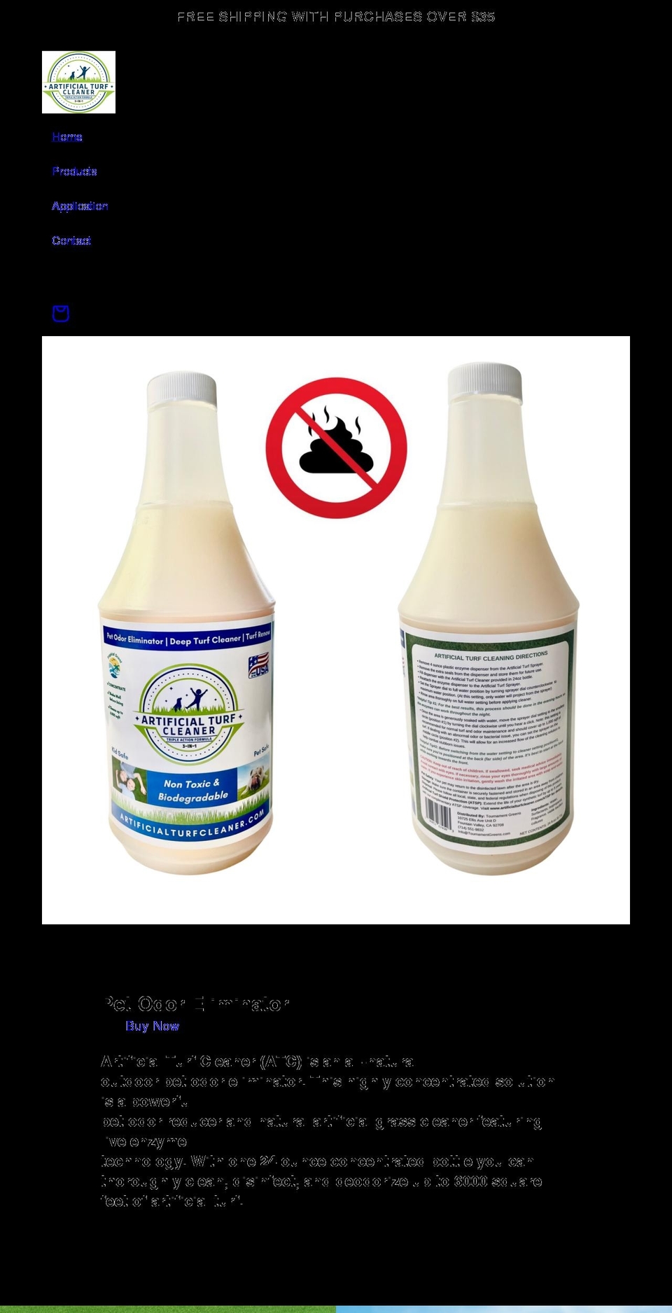 artificialturfcleaner.com shopify website screenshot