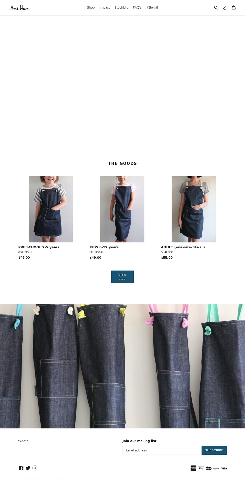 artihart.com — Shopify storefront screenshot