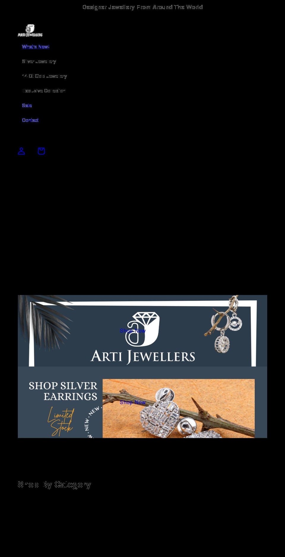 artijewellers.com shopify website screenshot