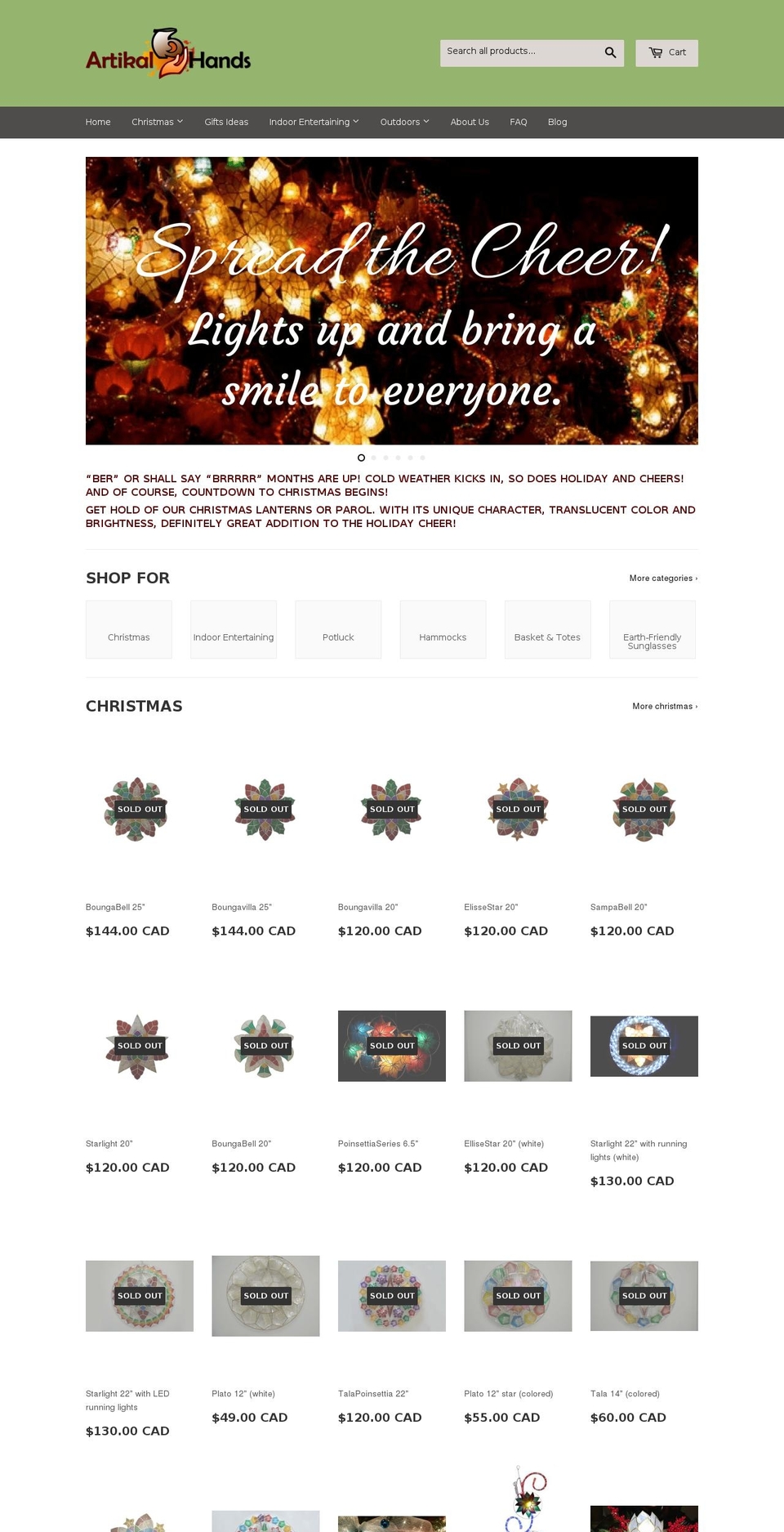 artikalbyhands.com shopify website screenshot