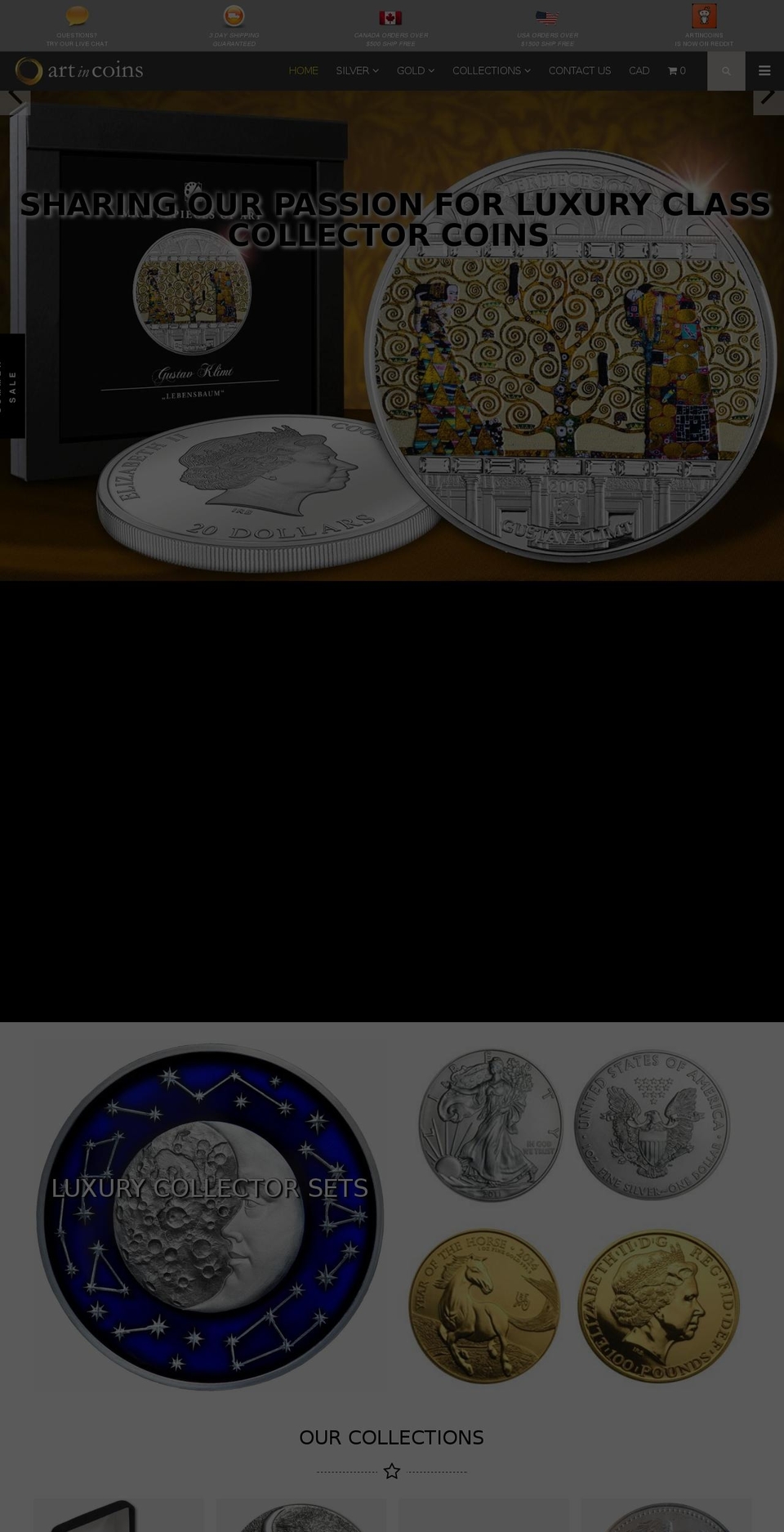 artincoins.com — Shopify storefront screenshot