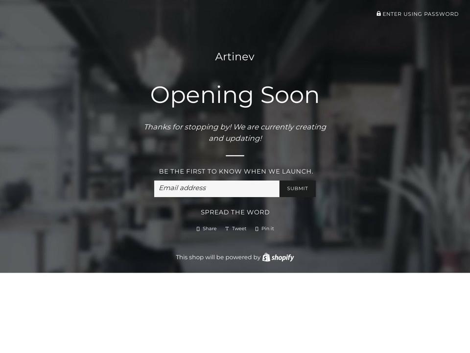 artinev.com — Shopify storefront screenshot
