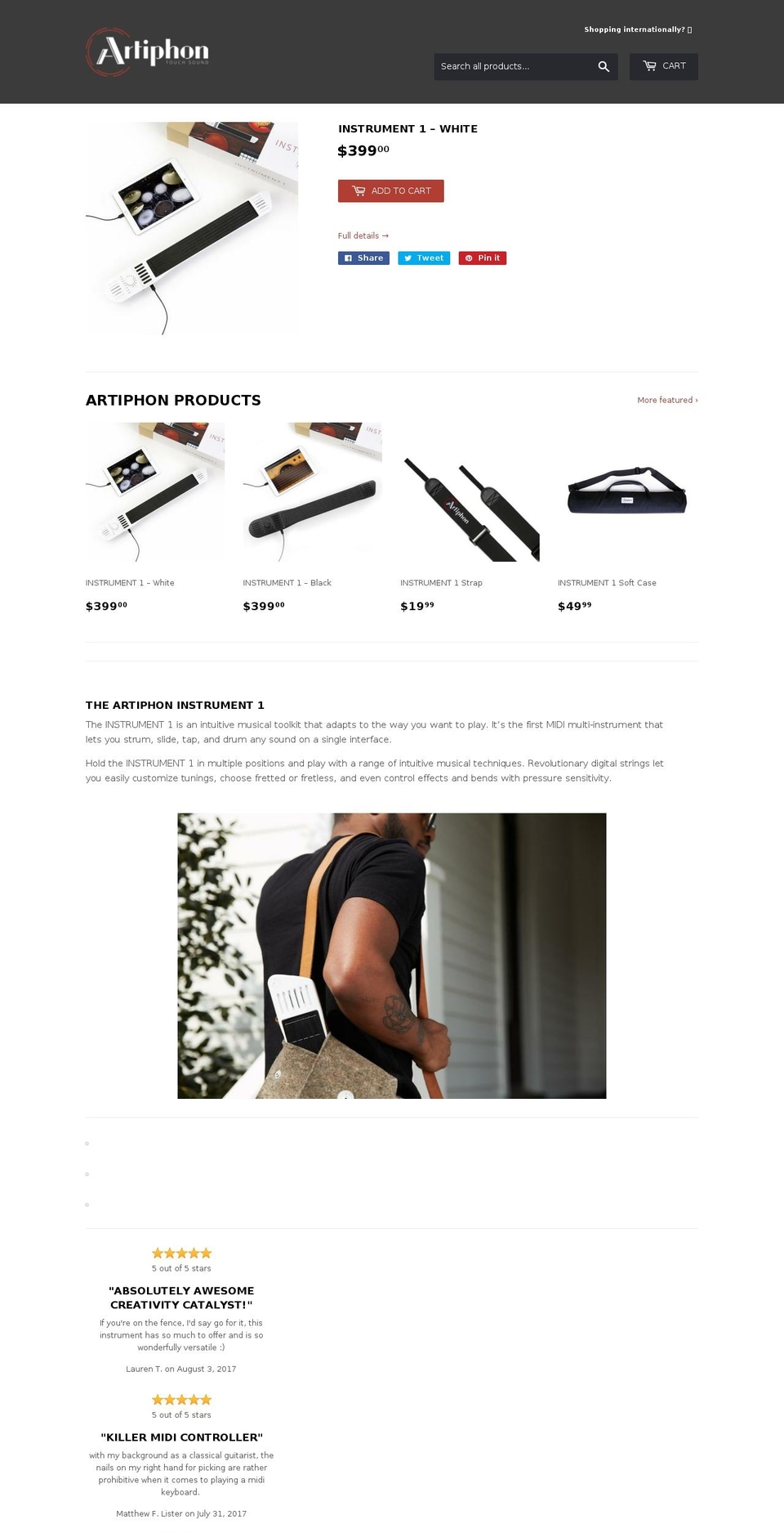 artiphon-preorder.com — Shopify storefront screenshot